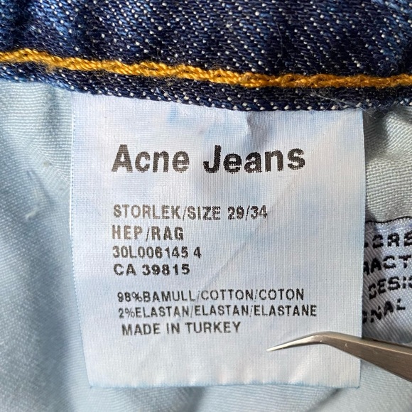 ACNE Storlek Straight Leg Jean SZ 29 - Picture 8 of 9